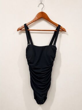 Knix Black Ruched Multiway One-Piece Swimsuit S